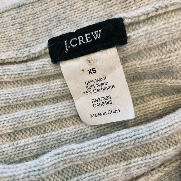 J. Crew Cutout Horizontal Ribbed Cashmere Wool Sweater - Picture 3 of 6